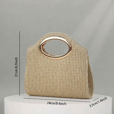 Women's Handbag with Magnetic Closure Polyester Material Stylish Chain Accent