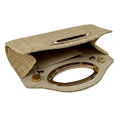 Women's Handbag with Magnetic Closure Polyester Material Stylish Chain Accent