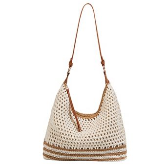 Women's Polyester Shoulder Bag with Zipper Closure