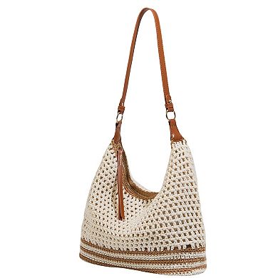Women's Polyester Shoulder Bag with Zipper Closure