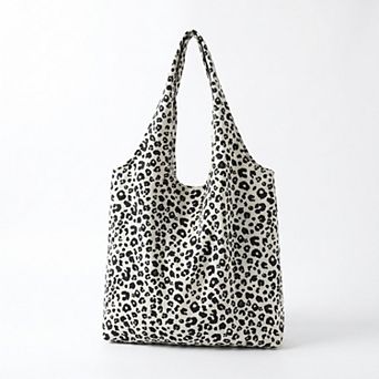 Leopard Print Shoulder Tote Bags Soft Lightweight Large Capacity Slouchy Everyday Carryall