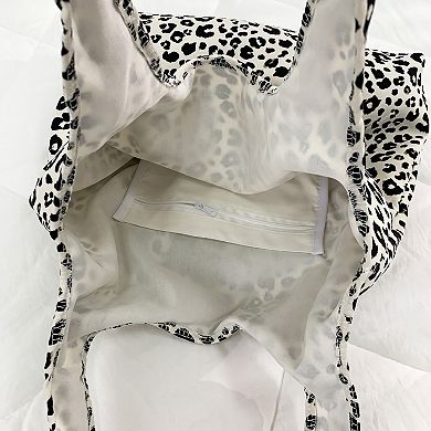 Leopard Print Shoulder Tote Bags Soft Lightweight Large Capacity Slouchy Everyday Carryall