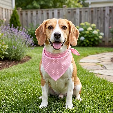 Polka Dot Pet Bandana, Soft Cotton Dotted Scarf Bib for Small Medium Dogs Cats