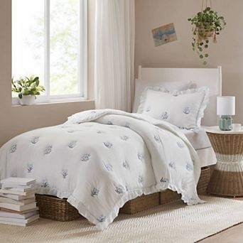 2 pc Twin/Twin XL Sweet Layered Design Quilt Set with Emb on Face