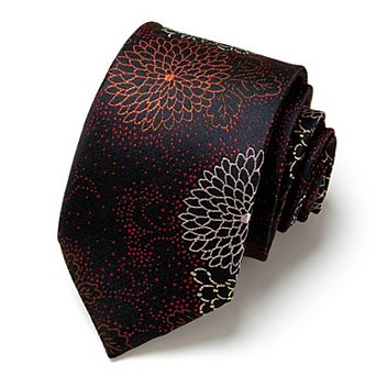 Men's Paisley Tie Gift Set with Matching Pocket Square Cufflinks and Silver Tie Clip