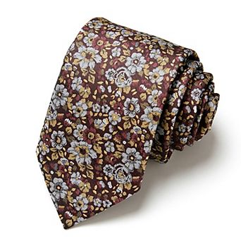 Men's Paisley Tie Gift Set with Matching Pocket Square Cufflinks and Silver Tie Clip