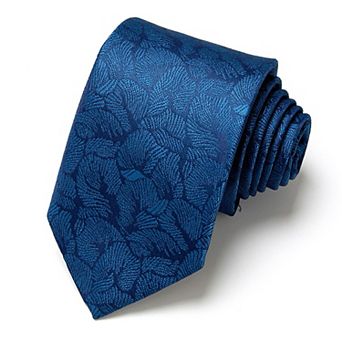 Men's Floral Print Tie with Woven Botanical Pattern and Classic Tapered Design