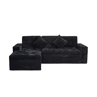105" Sectional Cloud Sofa Set with Ottoman