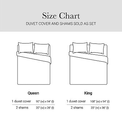 3-Piece Full/Queen Botanical Print Cotton Sateen Duvet Cover Set