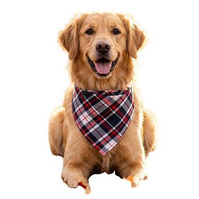 Plaid Pet Bandana Scarf Soft Tie-On Triangle Neck Accessory Classic Check Pattern