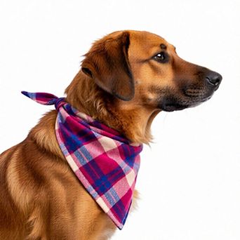 Plaid Pet Bandana Scarf Soft Tie-On Triangle Neck Accessory Classic Check Pattern