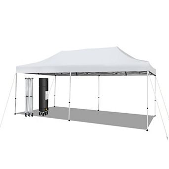 10 By 20 Pop-Up Patio Canopy Tent With Wheels For 16-20 People