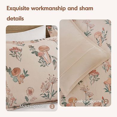3- Piece Whimsical Twin/Twin XL Mushroom Garden Comforter Set