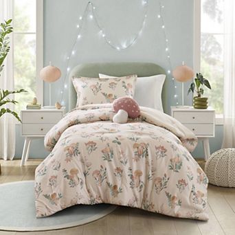 3- Piece Whimsical Twin/Twin XL Mushroom Garden Comforter Set