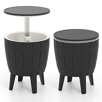 10 Gallon Outdoor Cooler Bar Table With Telescopic Top for Beer and Wine