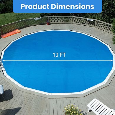 12 Ft Round Above Ground Swimming Pool With 12 Ft Solar Pool Cover