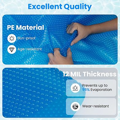 12 Ft Round Above Ground Swimming Pool With 12 Ft Solar Pool Cover