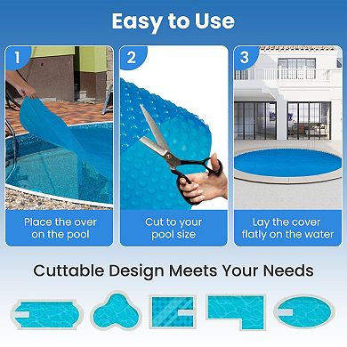 12 Ft Round Above Ground Swimming Pool With 12 Ft Solar Pool Cover