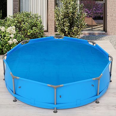 12 Ft Round Above Ground Swimming Pool With 12 Ft Solar Pool Cover