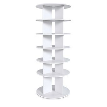 Lufeiya 6 tier Rotating Shoe Rack Tower, 360° Spinning Shoe Organizer Stand for up to 24 Pairs