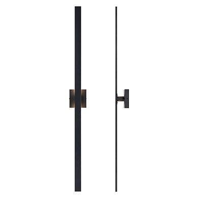 47 in. 2-Pack Modern Matte Black Outdoor LED Wall Lights,Weather Resistant Design