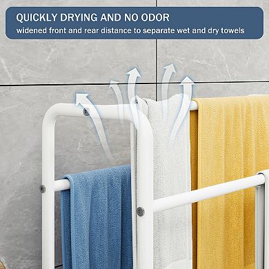 Three-layer metal towel rack, bath towel rack, blanket rack