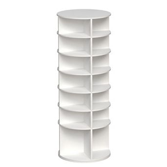 Lufeiya 7 tier Rotating Shoe Rack Tower, 360 Degree Spinning Shoe Organizer, Fits 28 Pairs