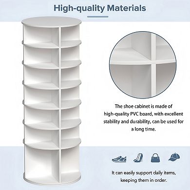 Lufeiya 7 Tier Rotating Shoe Rack Tower, 360 Degree Spinning Shoe Organizer, Fits 28 Pairs