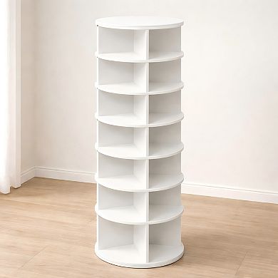 Lufeiya 7 Tier Rotating Shoe Rack Tower, 360 Degree Spinning Shoe Organizer, Fits 28 Pairs