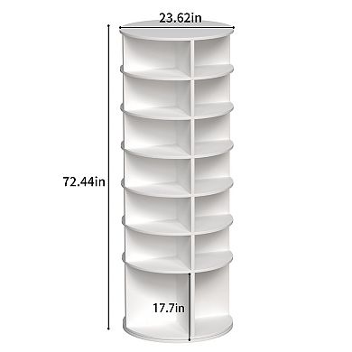 Lufeiya 7 Tier Rotating Shoe Rack Tower, 360 Degree Spinning Shoe Organizer, Fits 28 Pairs