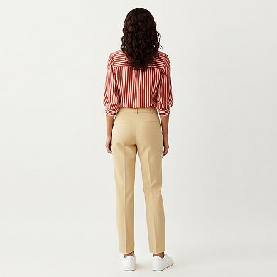 Women's Striped Button Down Blouse with Collared Neckline and Puff Sleeves