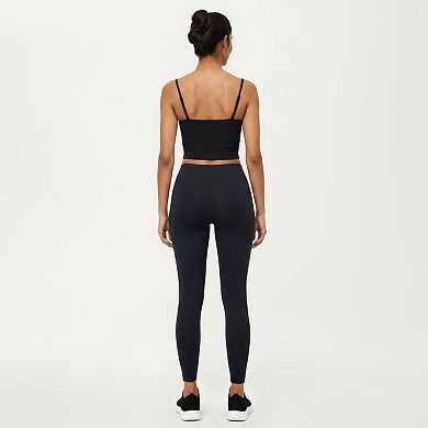 Women's Longline Cami Sports Bra with Adjustable Straps and Straight Neckline
