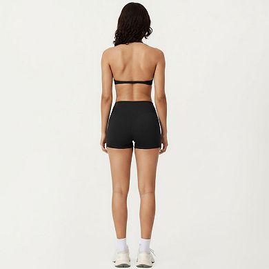 Women's Halter Sports Bra with V Neckline and Smooth Stretch Fit