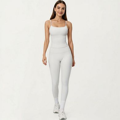 Women's Spaghetti Strap Active Cami Top with Scoop Neck and Smooth Stretch Fit