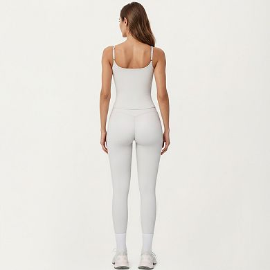 Women's Spaghetti Strap Active Cami Top with Scoop Neck and Smooth Stretch Fit
