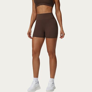 Women's High Waist Biker Shorts with Smooth Stretch Knit Fabric