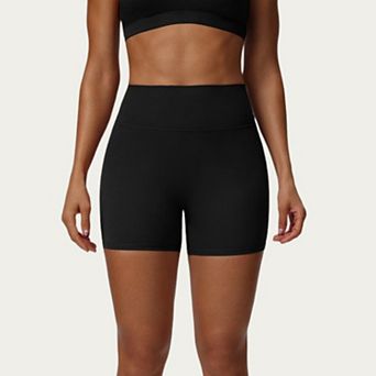 Women's High Waist Biker Shorts with Smooth Stretch Knit Fabric