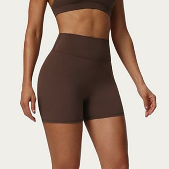 Women's High Waist Biker Shorts with Smooth Stretch Knit Fabric