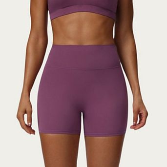 Women's High Waist Biker Shorts with Smooth Stretch Knit Fabric