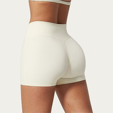 Women's High Waist Mini Biker Shorts with Smooth Stretch Fabric and Supportive Fit
