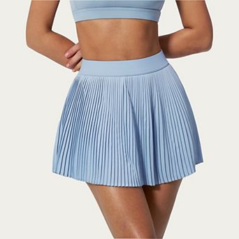 Women's Pleated Athletic Skort with Built-In Shorts and Side Pocket