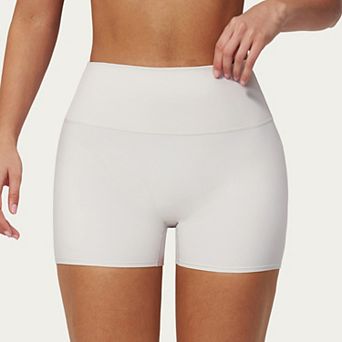 Women's High Waist Mini Biker Shorts with Smooth Stretch Fabric and Seam Detail