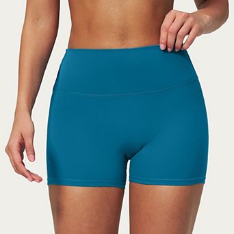 Women's High Waist Mini Biker Shorts with Smooth Stretch Fabric and Seam Detail