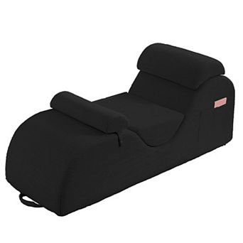 Mjkone Corduroy Yoga Chaise Lounge Curved with Headrest & Waist Cushion