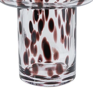 6x8" Clear Glass Accent Vase with Artistic Amber Spots