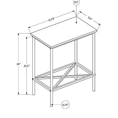 2 Tier,White Laminate, White Metal, Contemporary, Modern Accent Table