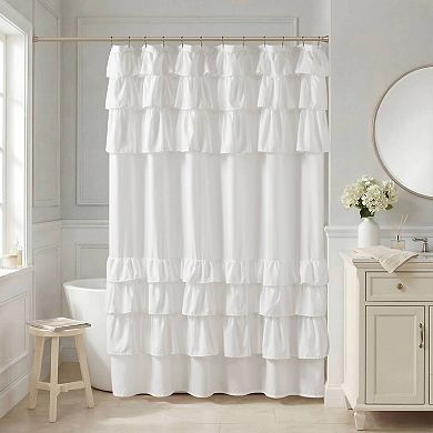 1- Piece Ruffled Shower Curtain
