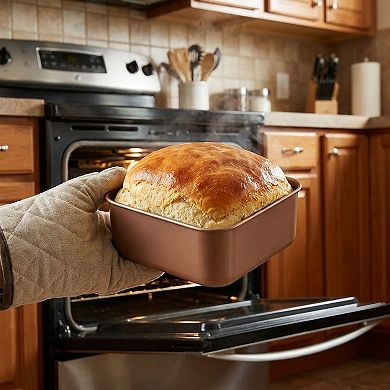 Nonstick Deep Square Cake Pan with Rounded Corners for Cakes Brownies and Breads