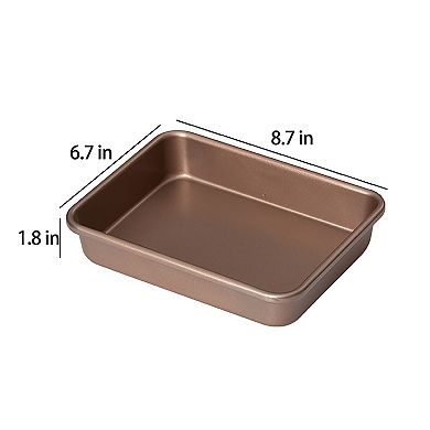 Nonstick Square Cake Pan Deep Baking Pan with Rounded Corners for Brownies and Cakes