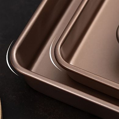 Nonstick Square Cake Pan Deep Baking Pan with Rounded Corners for Brownies and Cakes